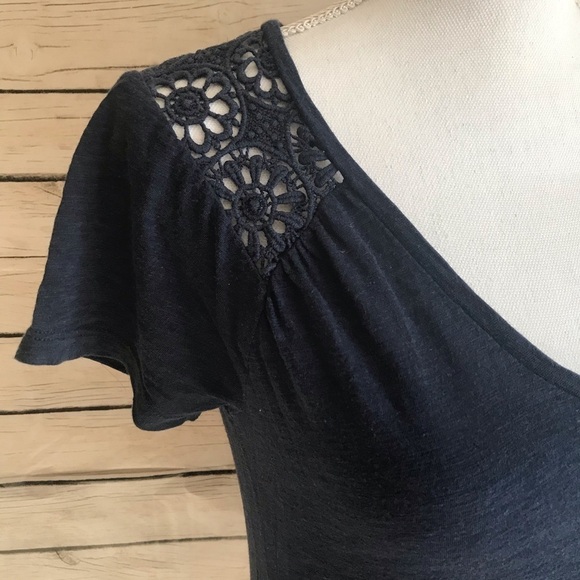 Lucky Brand Knitwear Navy Blue Crocheted Top - Picture 4 of 8